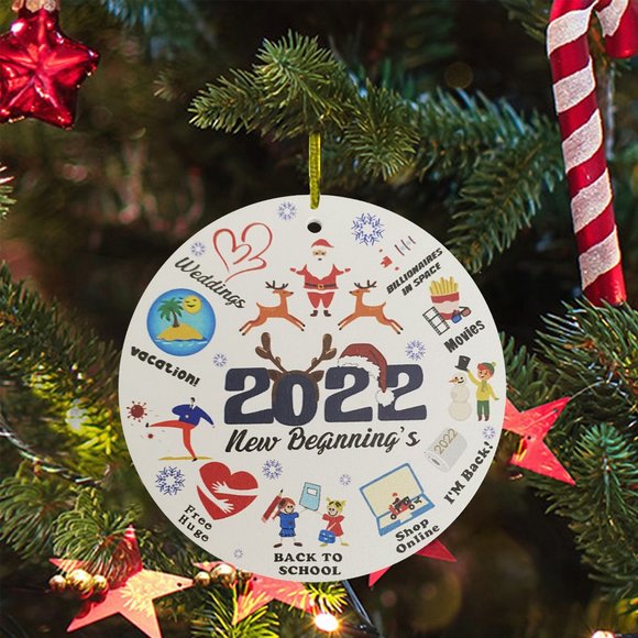 2022 Christmas Tree Ornament NEW BEGINNING Hanging Decoration Gifts For All - Picture 1 of 2